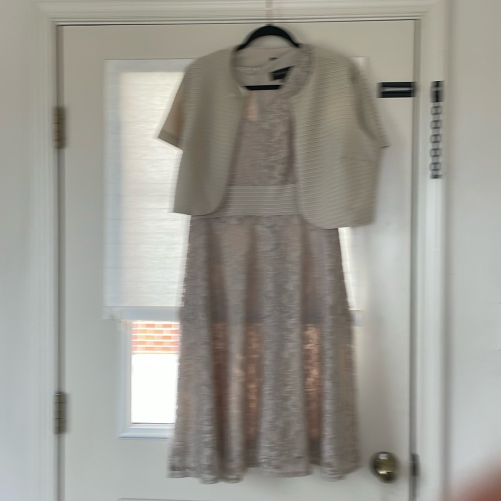 DN Designs cream lace dress and cover up